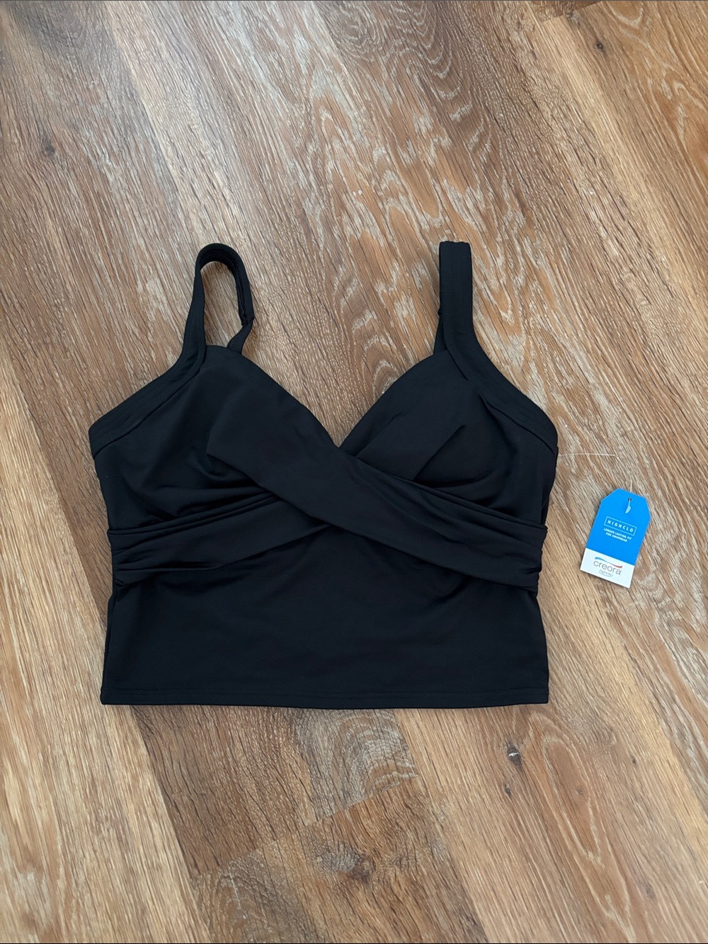 Lands' End Black Swim Tankini Top